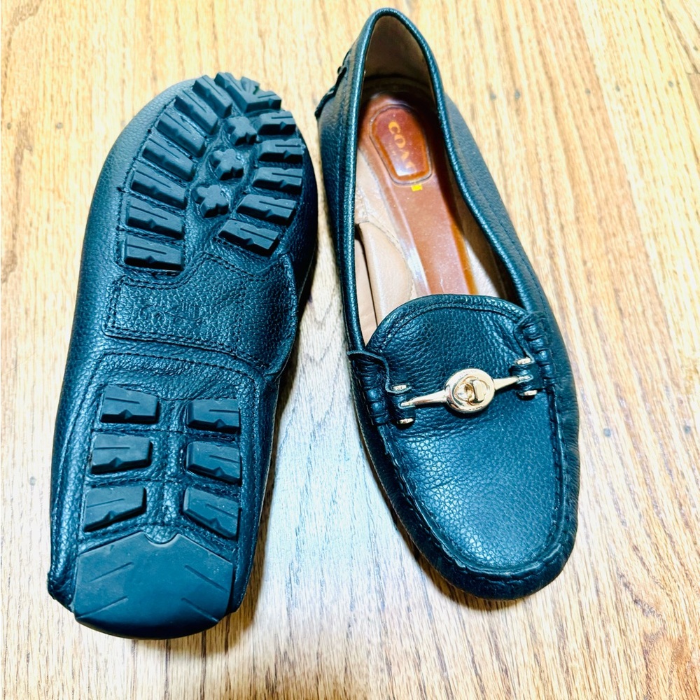 Coach leather loafer shoes